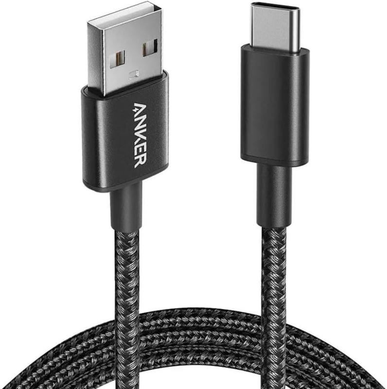 Anker USB-C to USB A 2.0 cable (6ft/1.8m), High Durability Long life Strong Fast Type C Braided Charging Cable Compatible with All Android Devices Samsung S24, S23 And iPhone 16 And more | USB